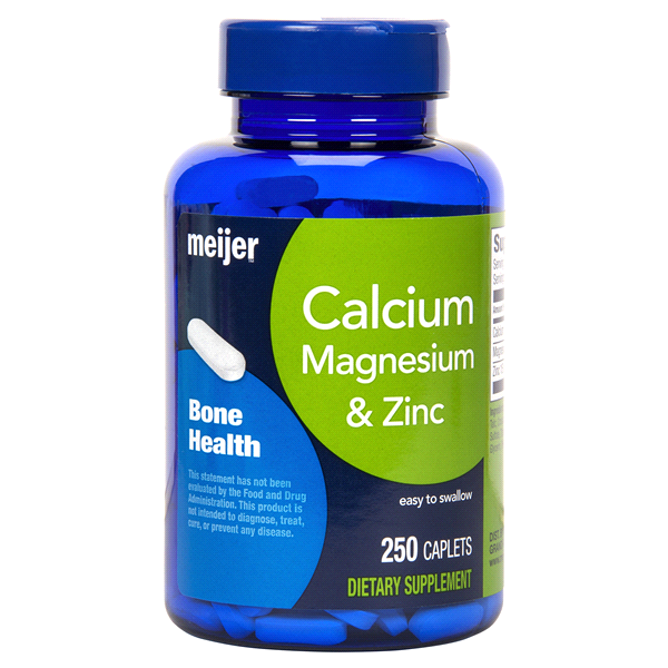 slide 1 of 1, Meijer Calcium Magnesium & Zinc, 250 ct