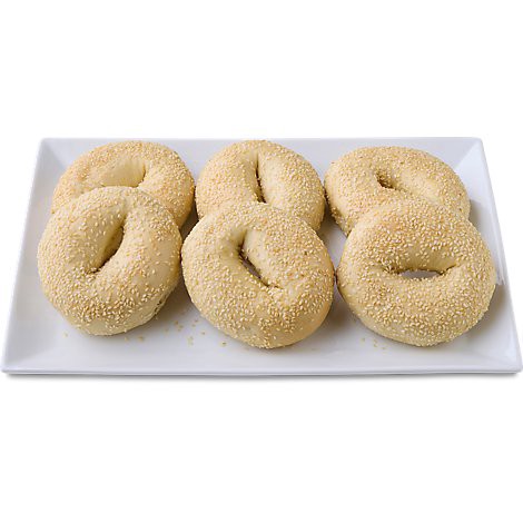 slide 1 of 1, Bakery Sesame Seed Bagels - 6 Count, 6 ct