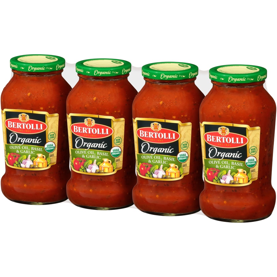 slide 4 of 9, Bertolli Organic Pasta Sauce, 4 ct; 24 oz