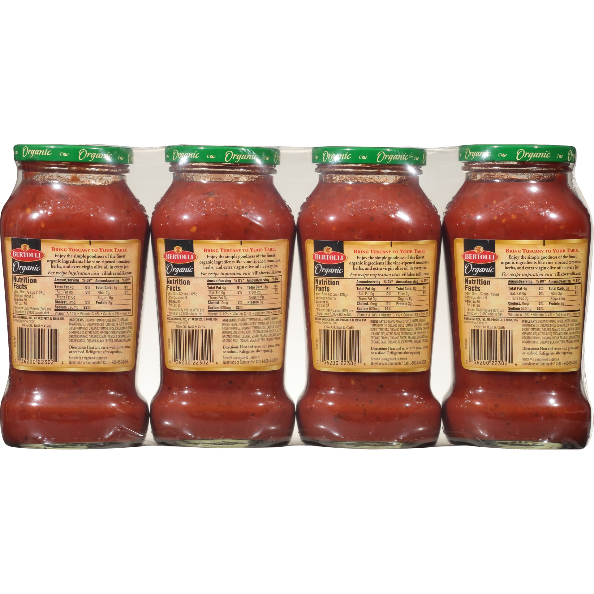 slide 7 of 9, Bertolli Organic Pasta Sauce, 4 ct; 24 oz