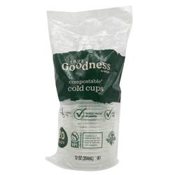 True Goodness Compostable Cold Cups, 12 oz, 20 ct