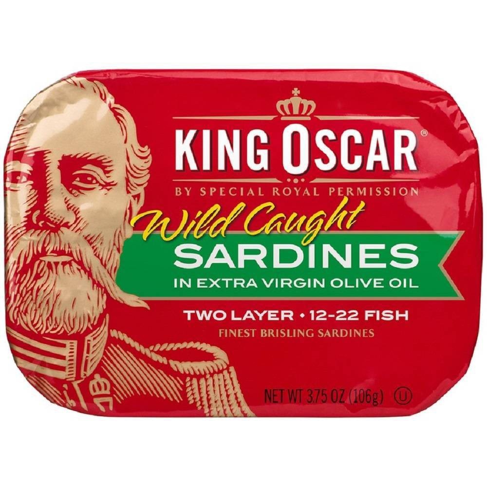 slide 1 of 2, King Oscar Wild Caught Sardines in Extra Virgin Olive Oil, 3.75 oz