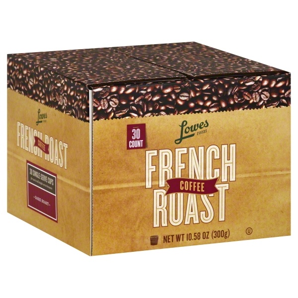 slide 1 of 1, Lowes Foods Coffee French Roast Single-Serve Pods - 30 ct, 30 ct