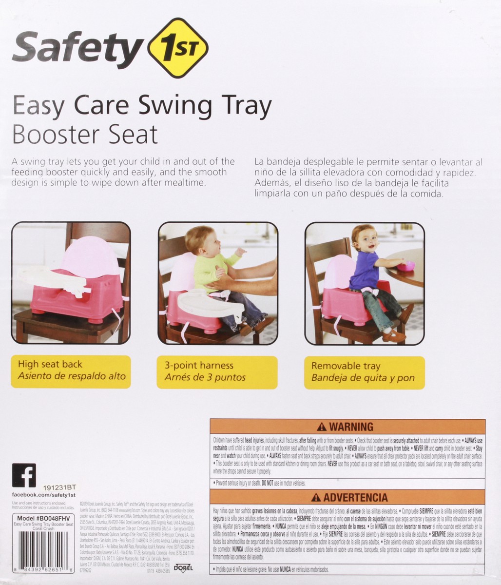 slide 4 of 10, Safety 1st Coral Crush Easy Care Swing Tray Booster Seat 1 ea, 1 ea