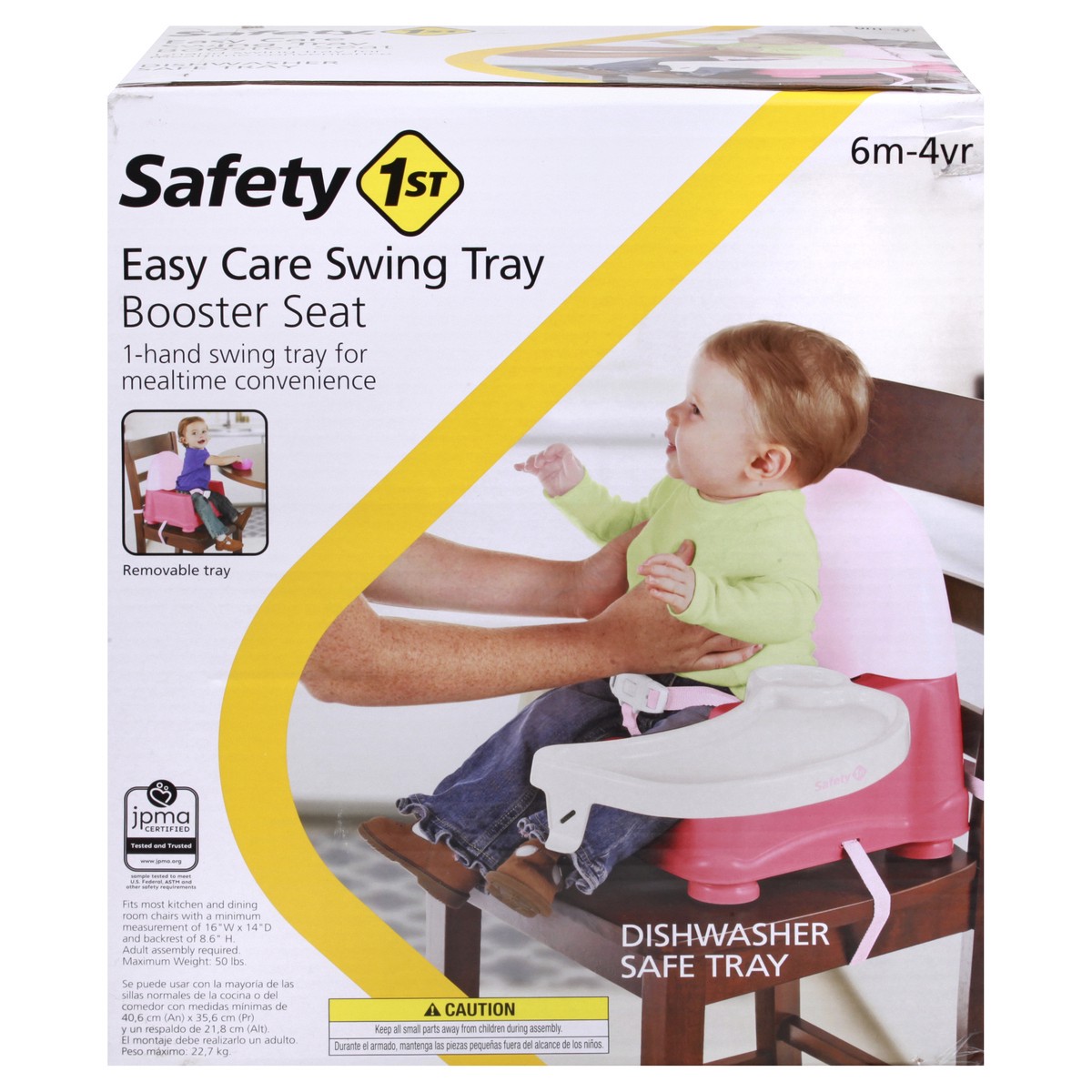 slide 1 of 10, Safety 1st Coral Crush Easy Care Swing Tray Booster Seat 1 ea, 1 ea