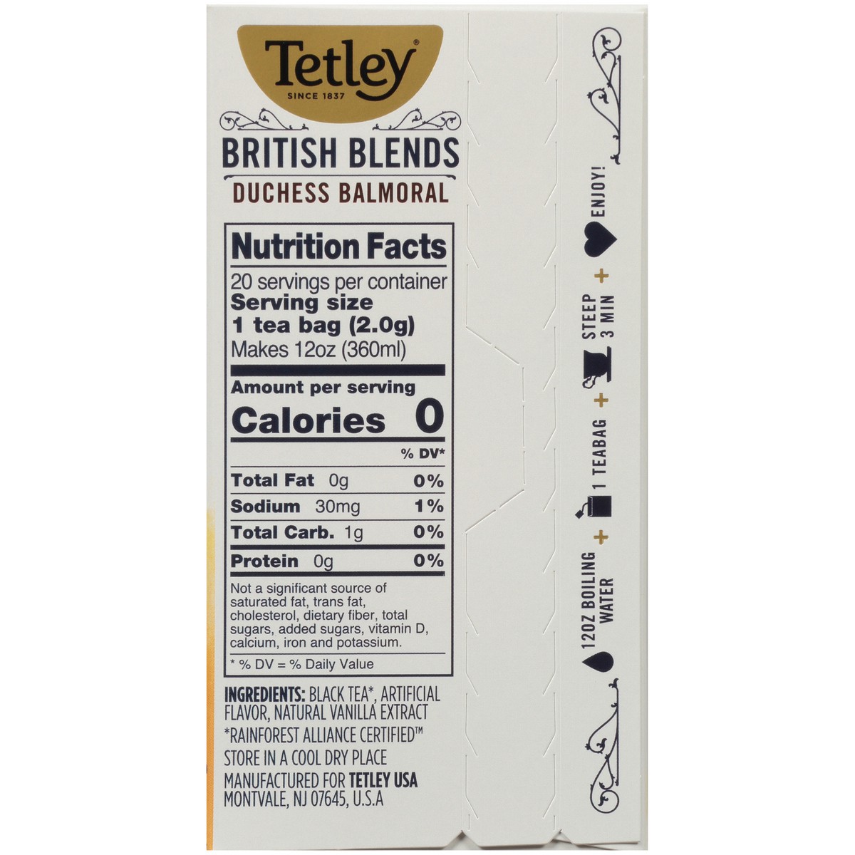 slide 4 of 9, Tetley British Blends Duchess Balmoral Vanilla Flavored Black Tea Tea Bags - 1.41 oz, 1.41 oz