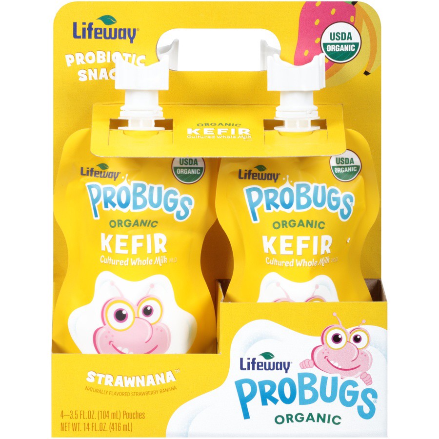 slide 1 of 11, Lifeway Probugs Strawnana Split, 4 ct; 3.5 fl oz