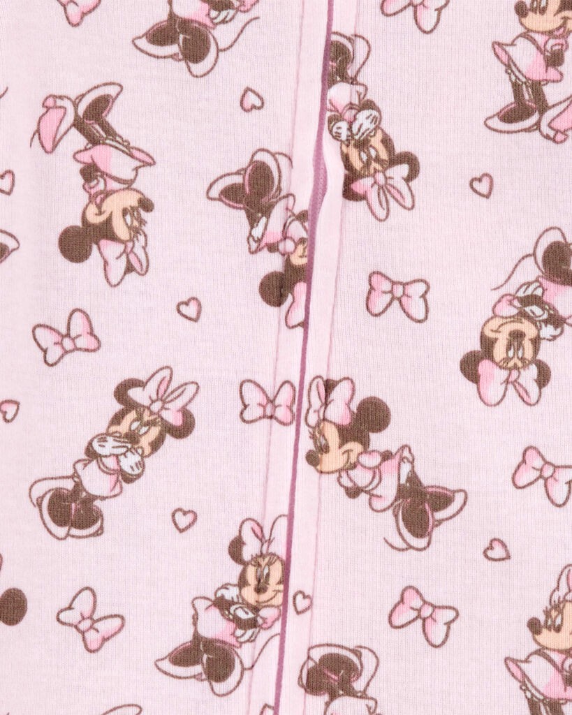 slide 2 of 2, Carter's Baby Minnie Mouse Print Ribbed 1-Piece Pajamas Pink 12M, 1 ct