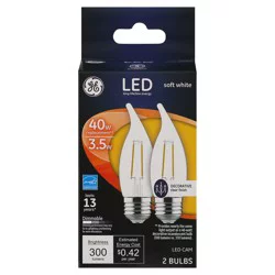 GE Led 3.5-Watt (40-Watt) Soft White Clear Finish Decorative Bent Tip Light Bulb