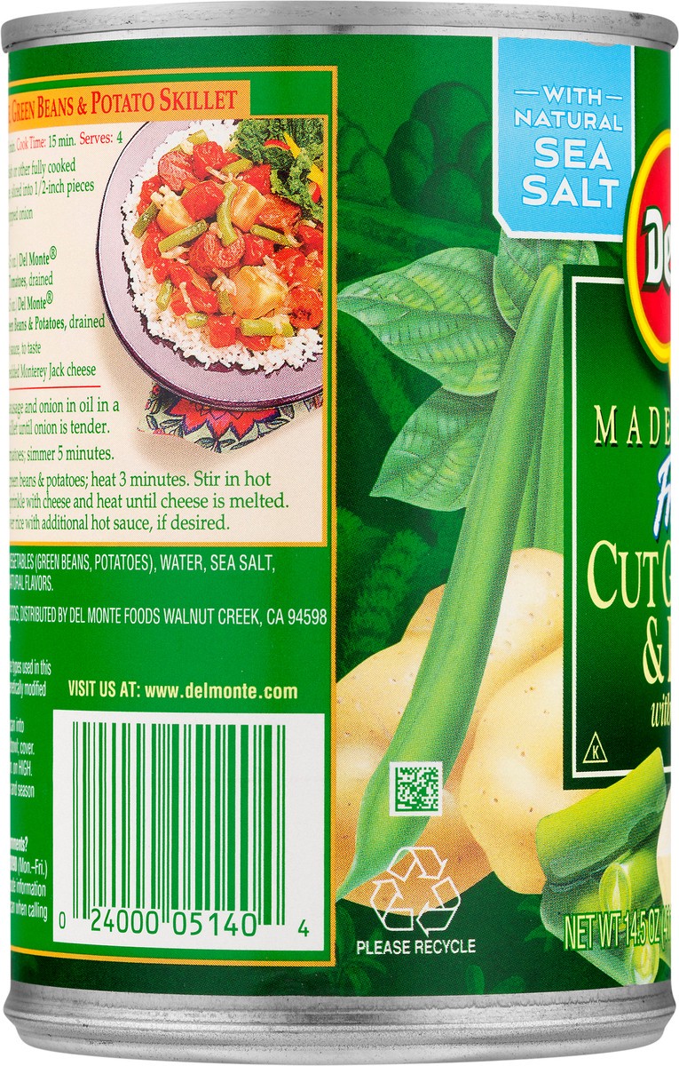 slide 2 of 12, Del Monte Fresh Cut with Ham Style Flavor Cut Green Beans & Potatoes 14.5 oz, 14.5 oz