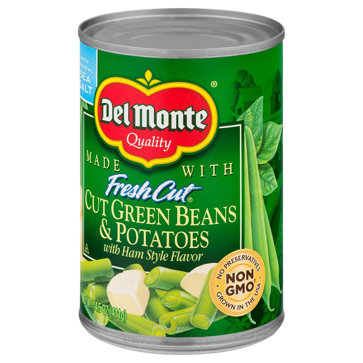 slide 5 of 12, Del Monte Fresh Cut with Ham Style Flavor Cut Green Beans & Potatoes 14.5 oz, 14.5 oz