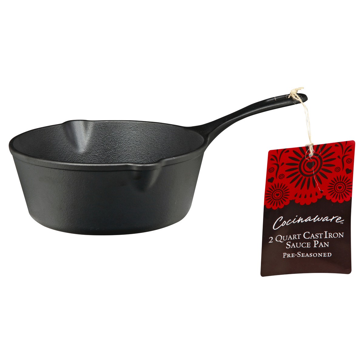 slide 6 of 8, Cocinaware Cast Iron Sauce Pan, 2 qt