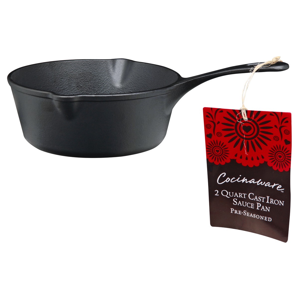 slide 2 of 8, Cocinaware Cast Iron Sauce Pan, 2 qt