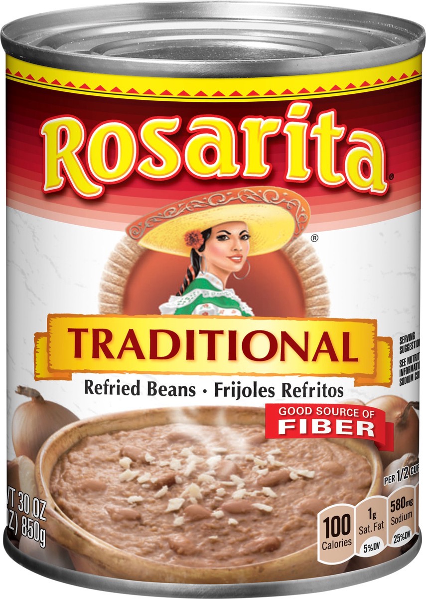 slide 2 of 2, Rosarita Traditional Refried Beans 30 oz, 30 oz