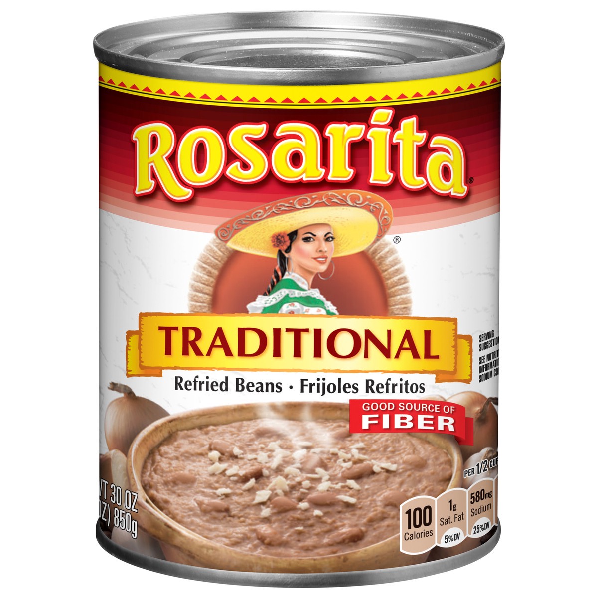 slide 1 of 2, Rosarita Traditional Refried Beans 30 oz, 30 oz