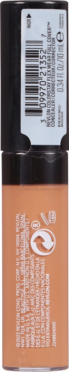slide 10 of 12, Revlon Full Cover Nutmeg 070 Flex Wear Concealer 0.34 fl oz, 0.34 fl oz
