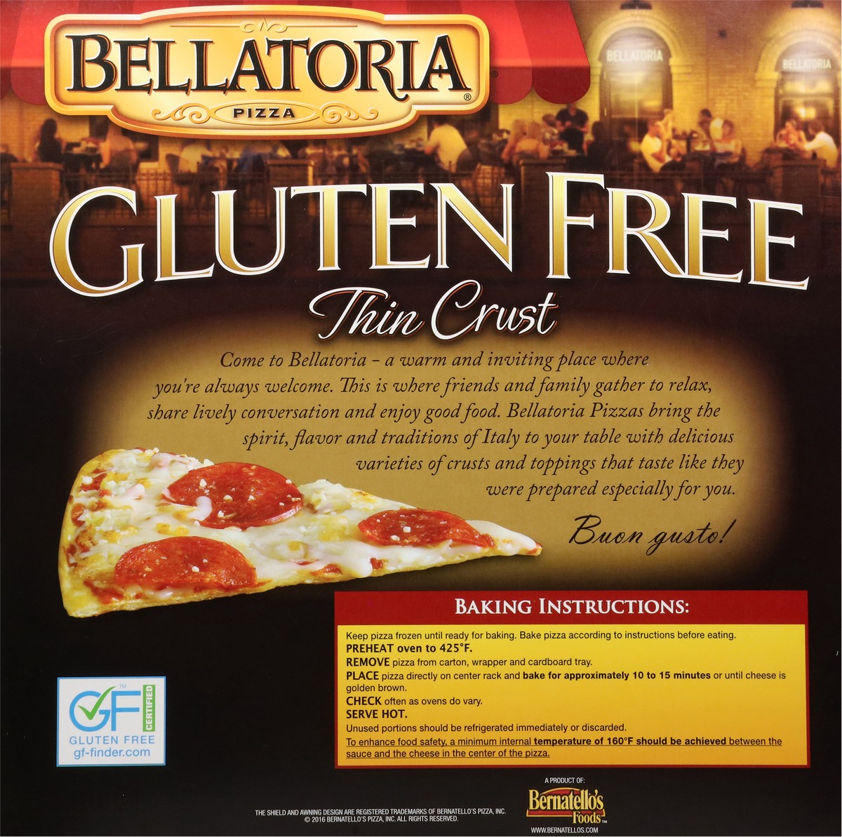 slide 10 of 13, Bellatoria Gluten Free Thin Crust Pepperoni Pizza 18 oz, 23.33 oz