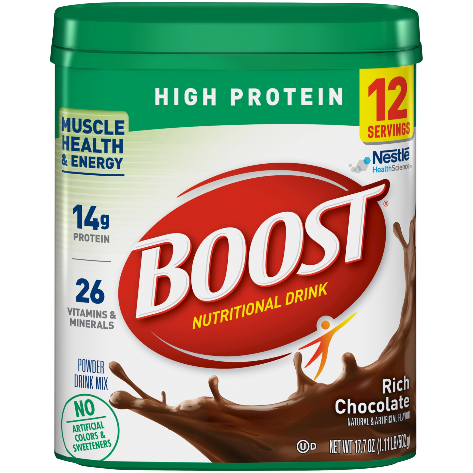 slide 1 of 3, Boost High Protein Nutritional Powder Drink Mix, Rich Chocolate, 17.7 oz