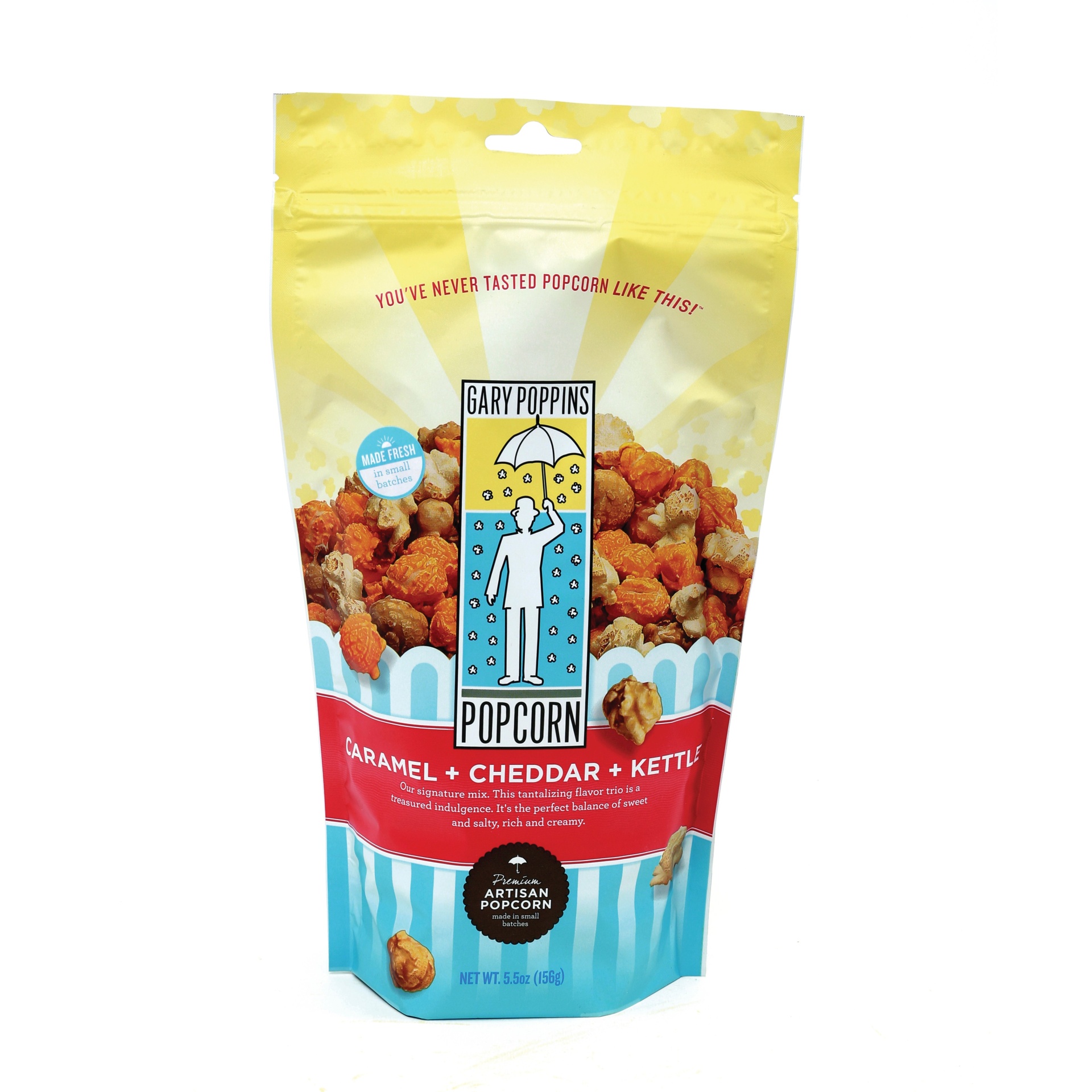 slide 1 of 1, Gary Poppins Caramel & Cheddar & Kettle Popcorn, 5.5 oz