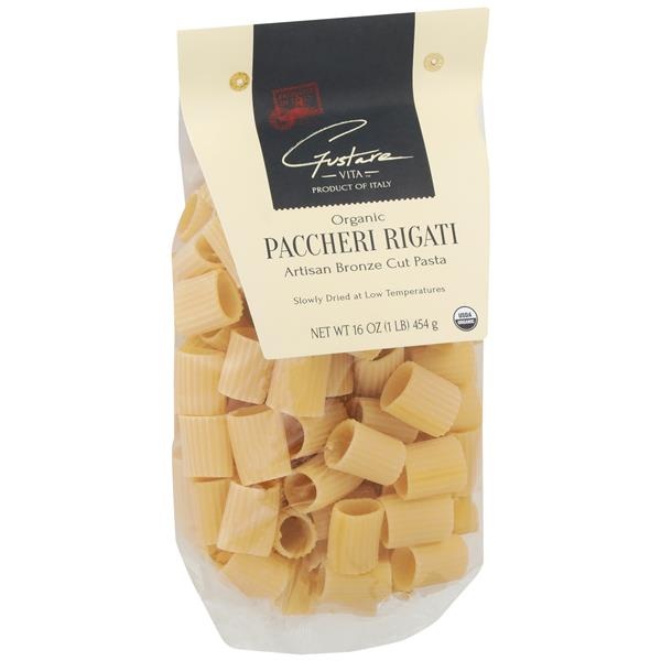 slide 1 of 1, Gustare Vita Organic Artisan Bronze Cut Pasta, Paccheri Rigati, 16 oz