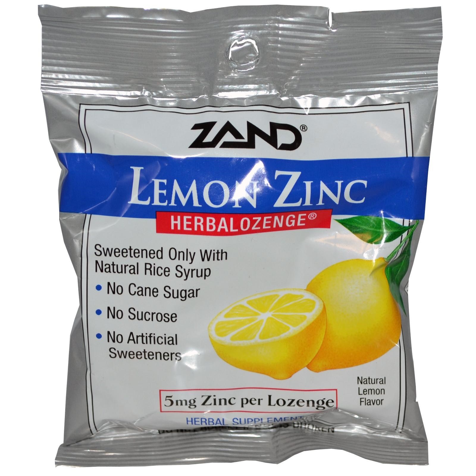 slide 1 of 1, ZAND Lemon Zinc Herbalozenge, 15 ct