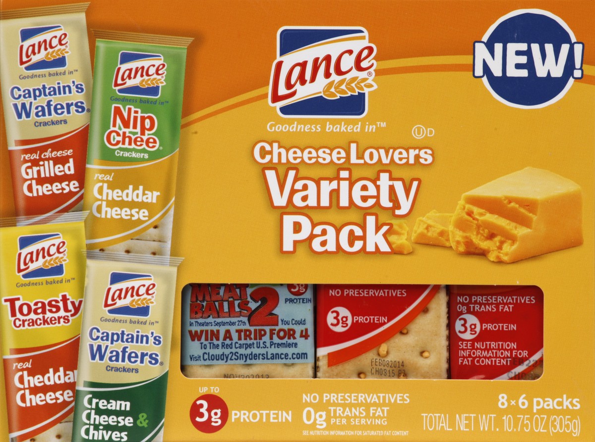 slide 4 of 4, Lance Cheese Lovers Variety Pack Sandwich Crackers, 10.75 oz
