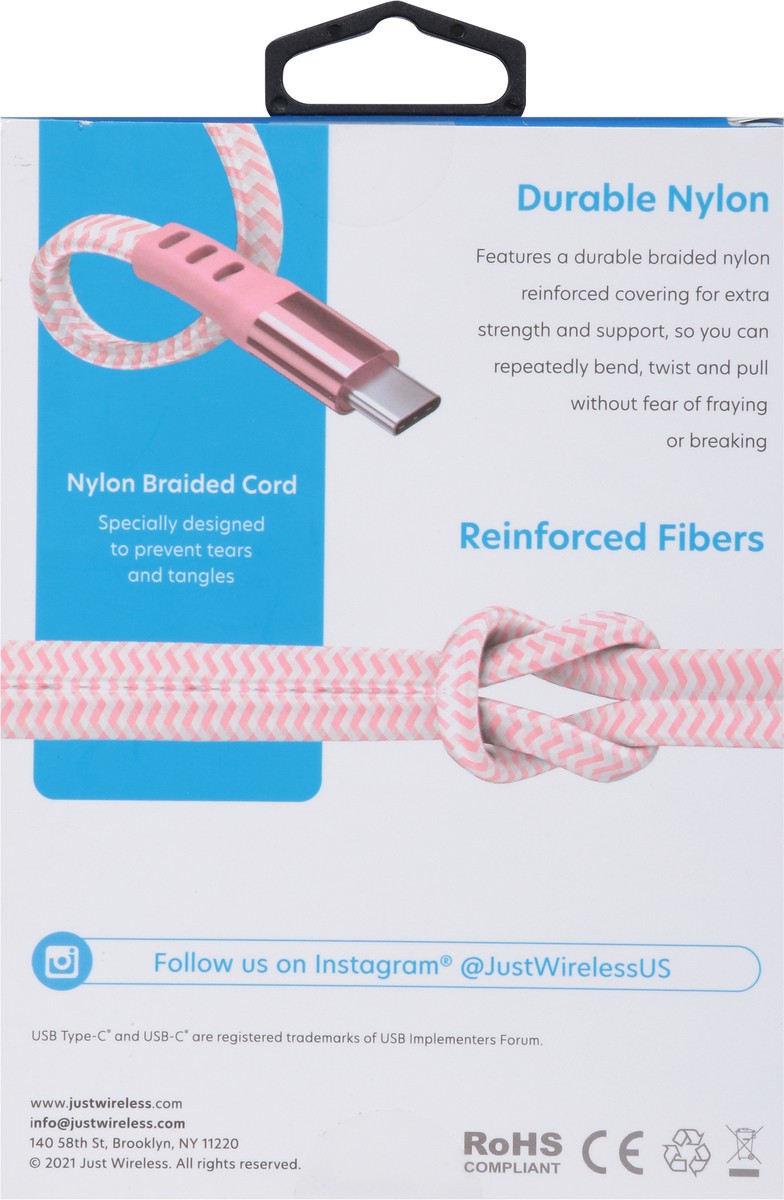 slide 6 of 12, Just Wireless 6 Feet Extra-Strength USB-C Cable 1 ea, 1 ct