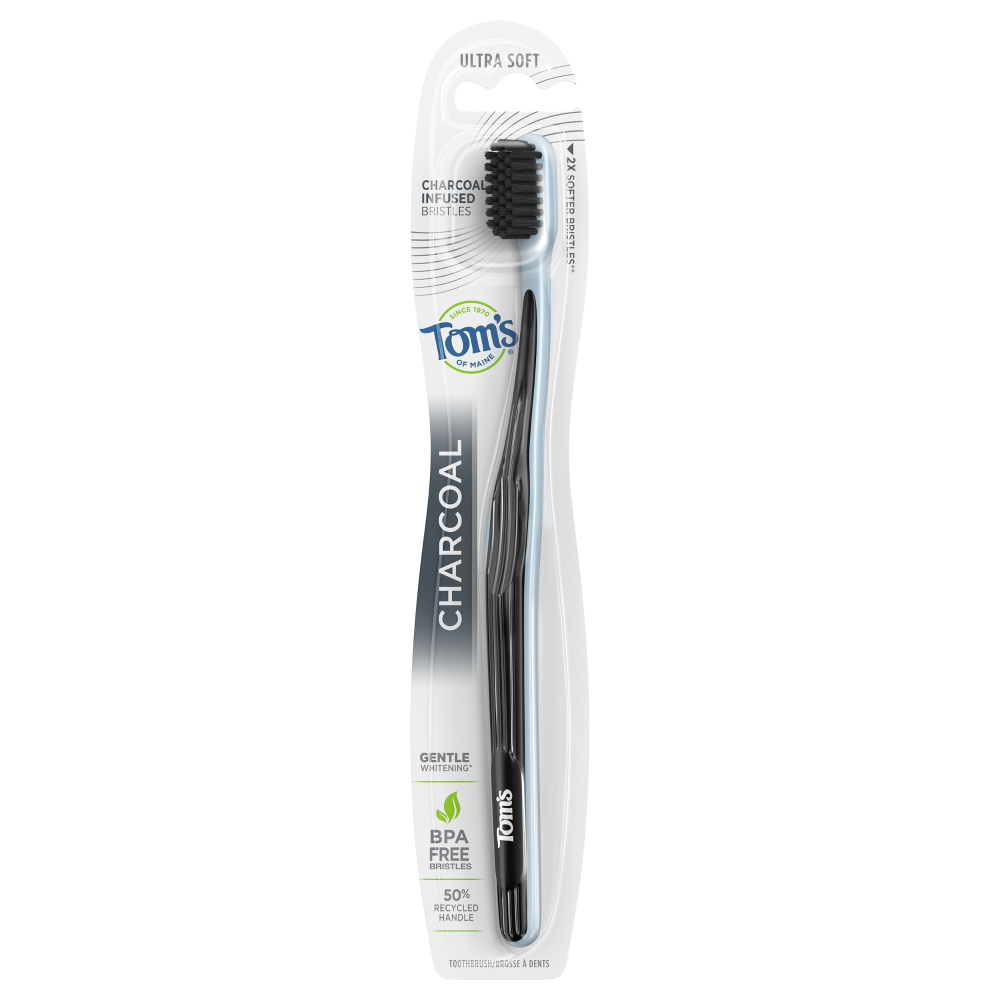 slide 1 of 1, Tom's of Maine Charcoal Ultra Soft Toothbrush, 1 ct