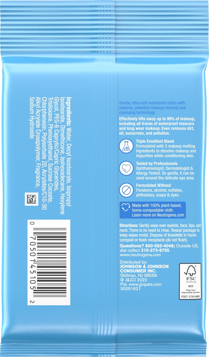 slide 4 of 7, Neutrogena Facial Cleansing Makeup Remover Wipes - Travel Pack - 7ct, 7 ct
