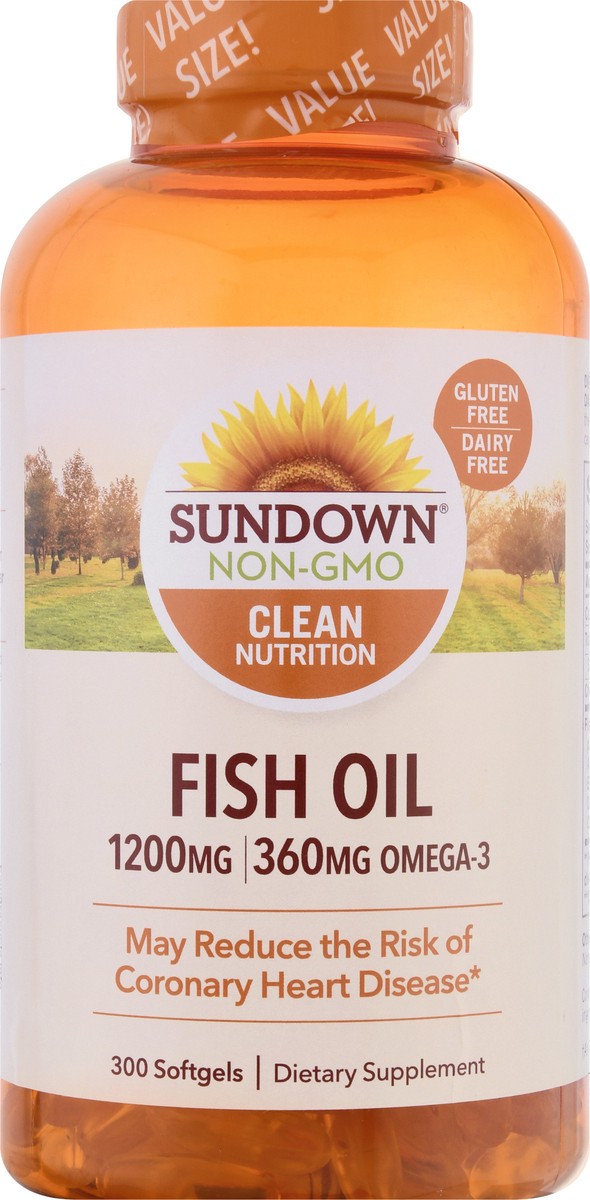 slide 2 of 11, Sundown Naturals Fish Oil 1200 Mg Omega 3 360 Mg Softgels, 300 ct