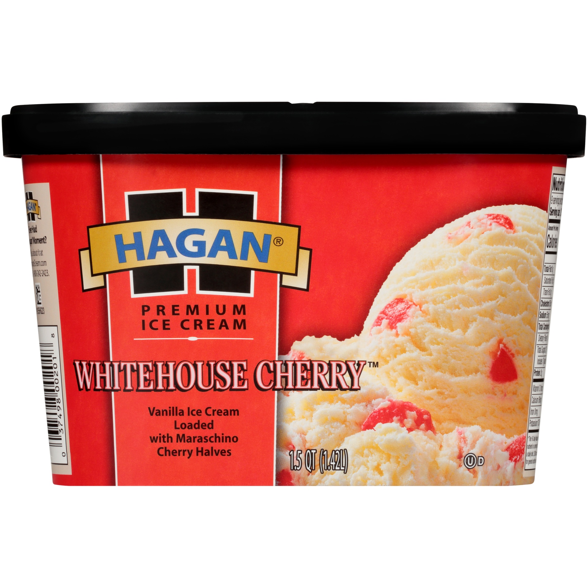 slide 4 of 7, Hagan Whitehouse Cherry Premium Ice Cream, 1.5 qt