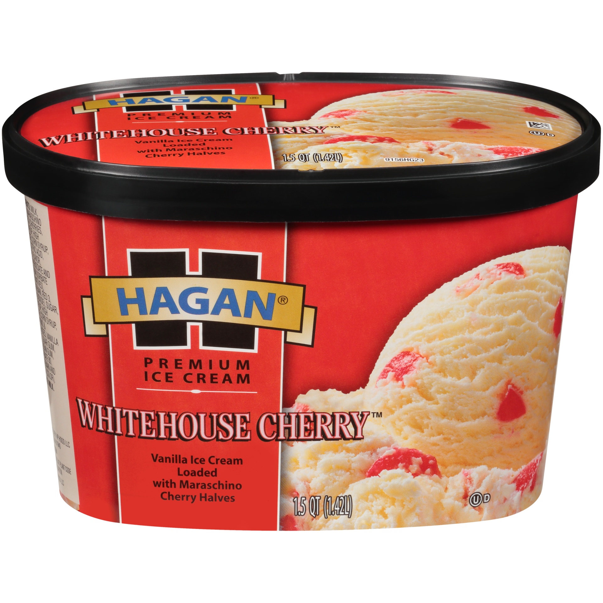slide 1 of 7, Hagan Whitehouse Cherry Premium Ice Cream, 1.5 qt