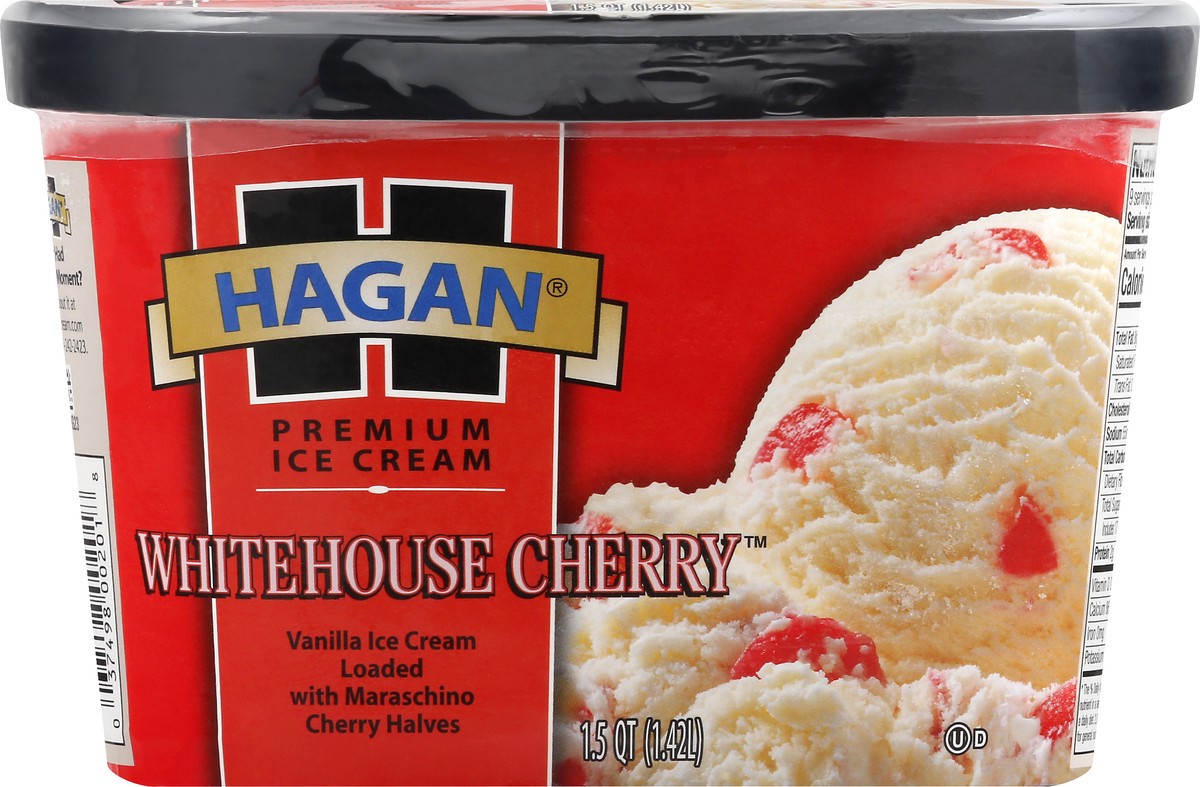 slide 2 of 10, Hagan Whitehouse Cherry Premium Ice Cream, 1.5 Quarts, 1.5 qt