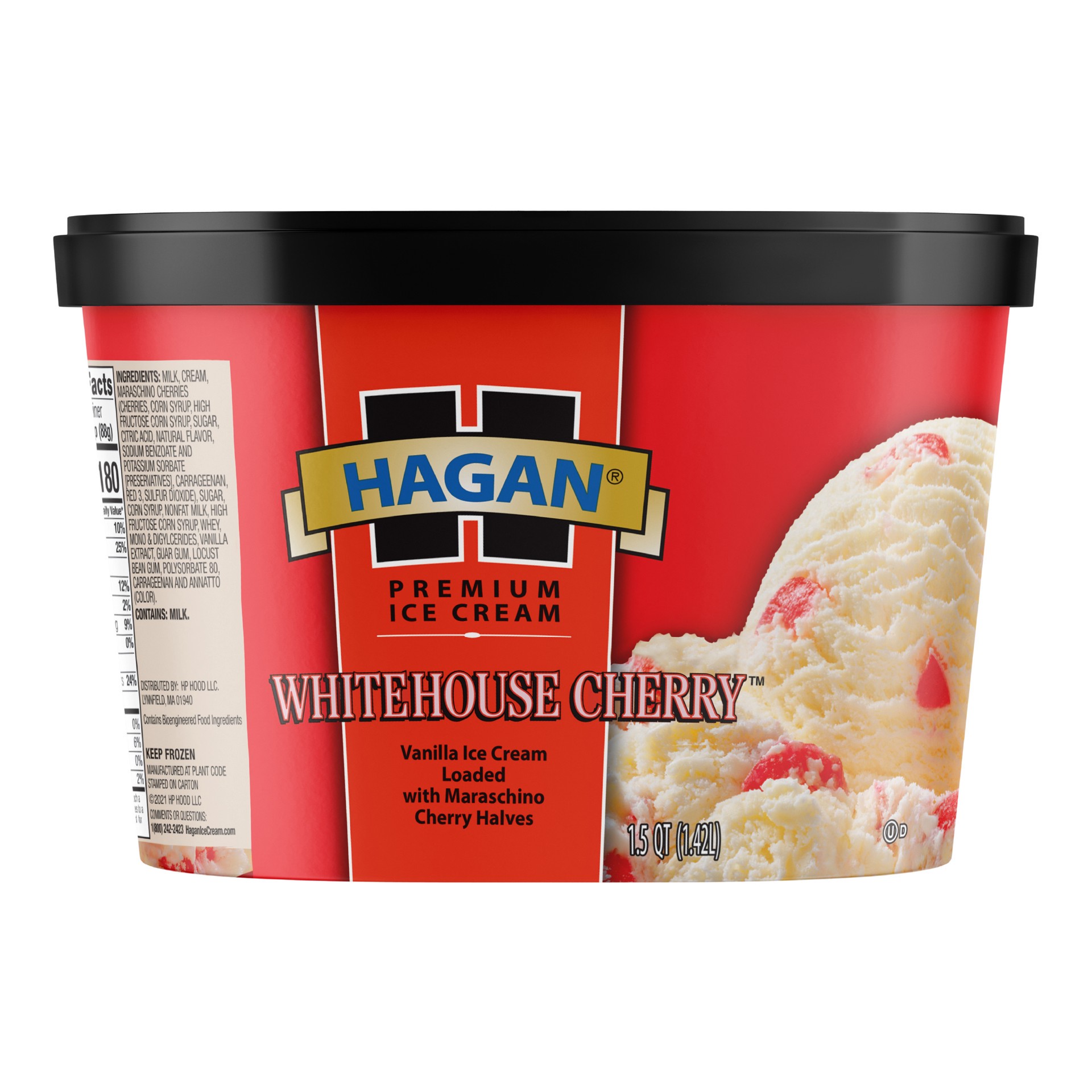 slide 1 of 10, Hagan Whitehouse Cherry Premium Ice Cream, 1.5 Quarts, 1.5 qt