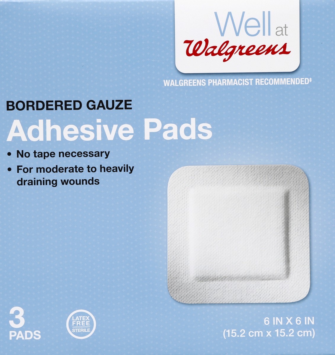 slide 3 of 4, Walgreens Adhesive Gauze Pads, 3 ct