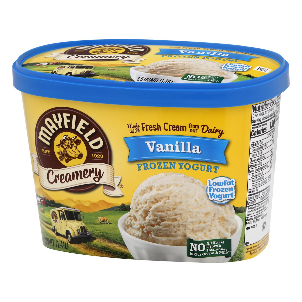 slide 5 of 12, Mayfield Creamery Vanilla Lowfat Frozen Yogurt 1.5 qt, 1.5 qt