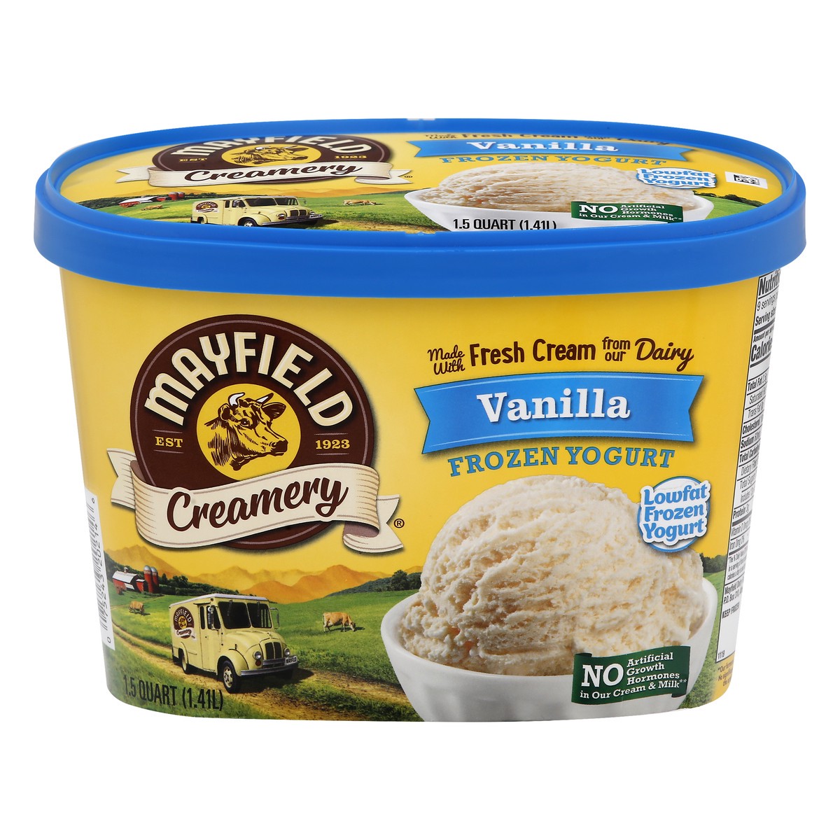 slide 1 of 12, Mayfield Creamery Vanilla Lowfat Frozen Yogurt 1.5 qt, 1.5 qt