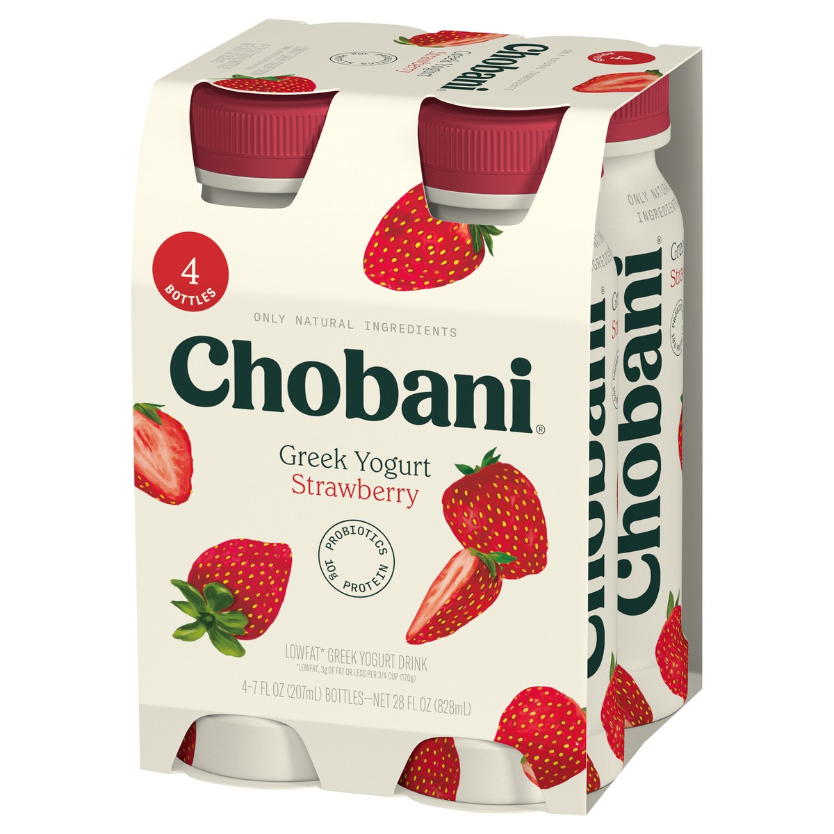 slide 10 of 13, Chobani Yogurt Drink, Greek, Lowfat, Strawberry, 4 ct