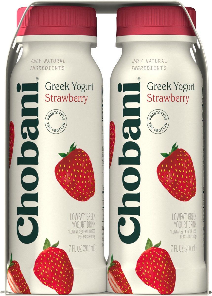 slide 12 of 13, Chobani Yogurt Drink, Greek, Lowfat, Strawberry, 4 ct
