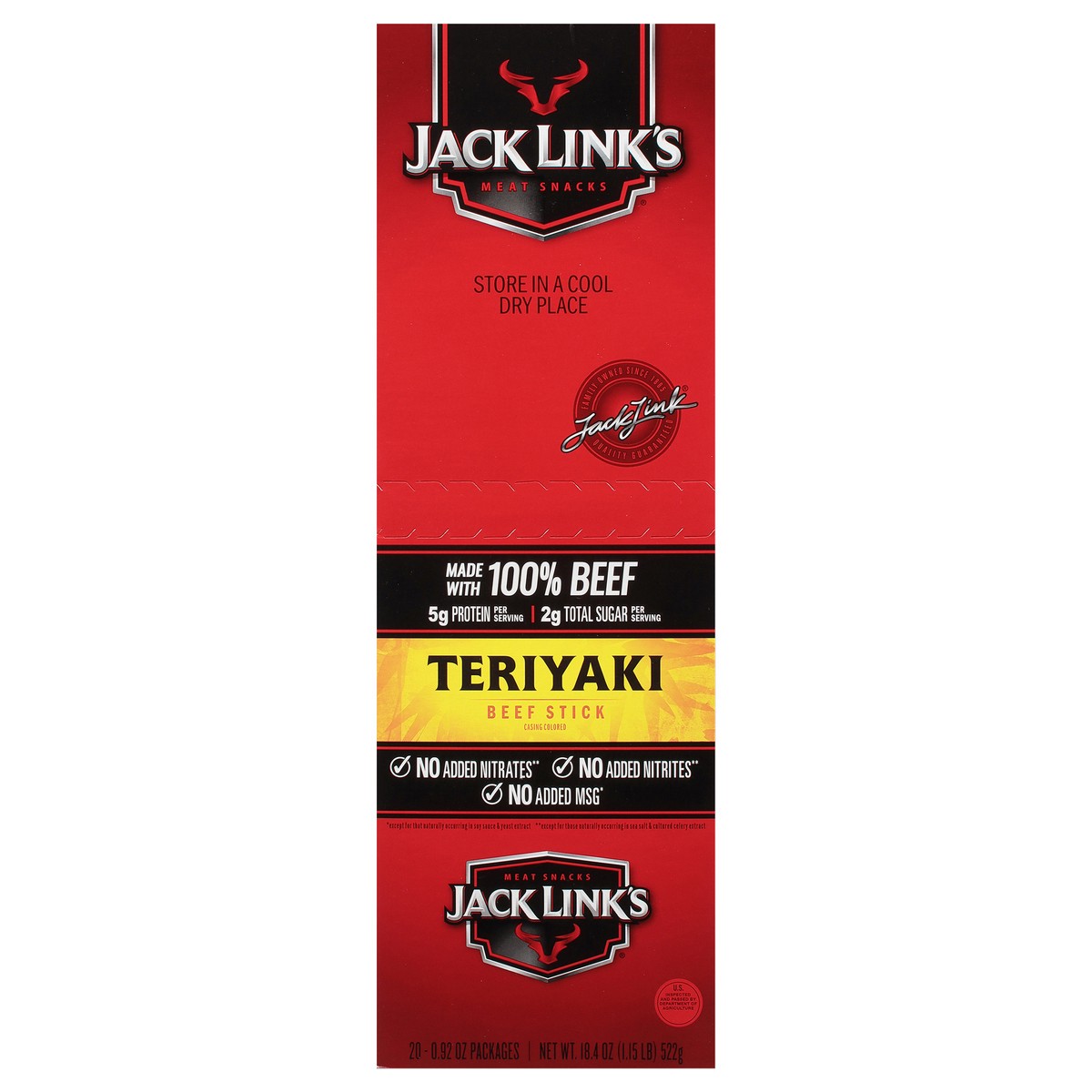 slide 1 of 12, Jack Link's Teriyaki Beef Sticks, 0.92 oz, 0.92 oz