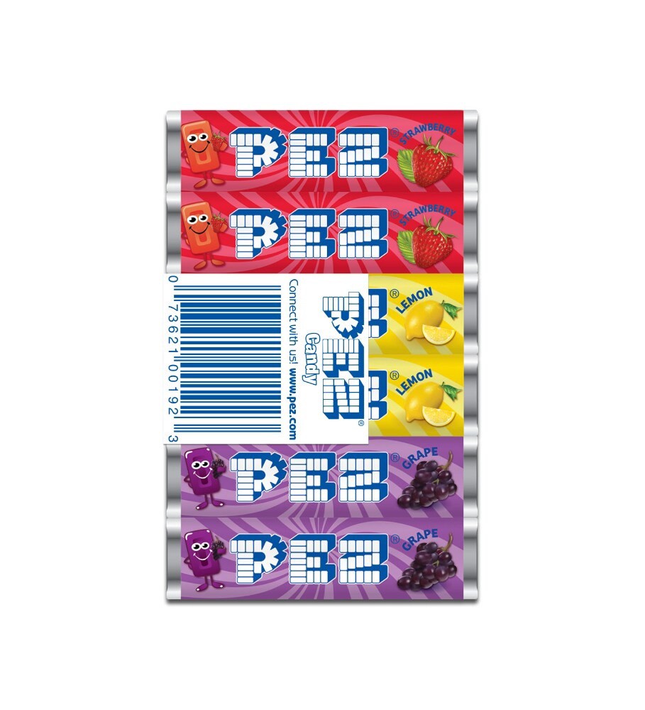 slide 1 of 2, PEZ Assorted Fruit Candy Refill, 6 ct; 0.29 oz