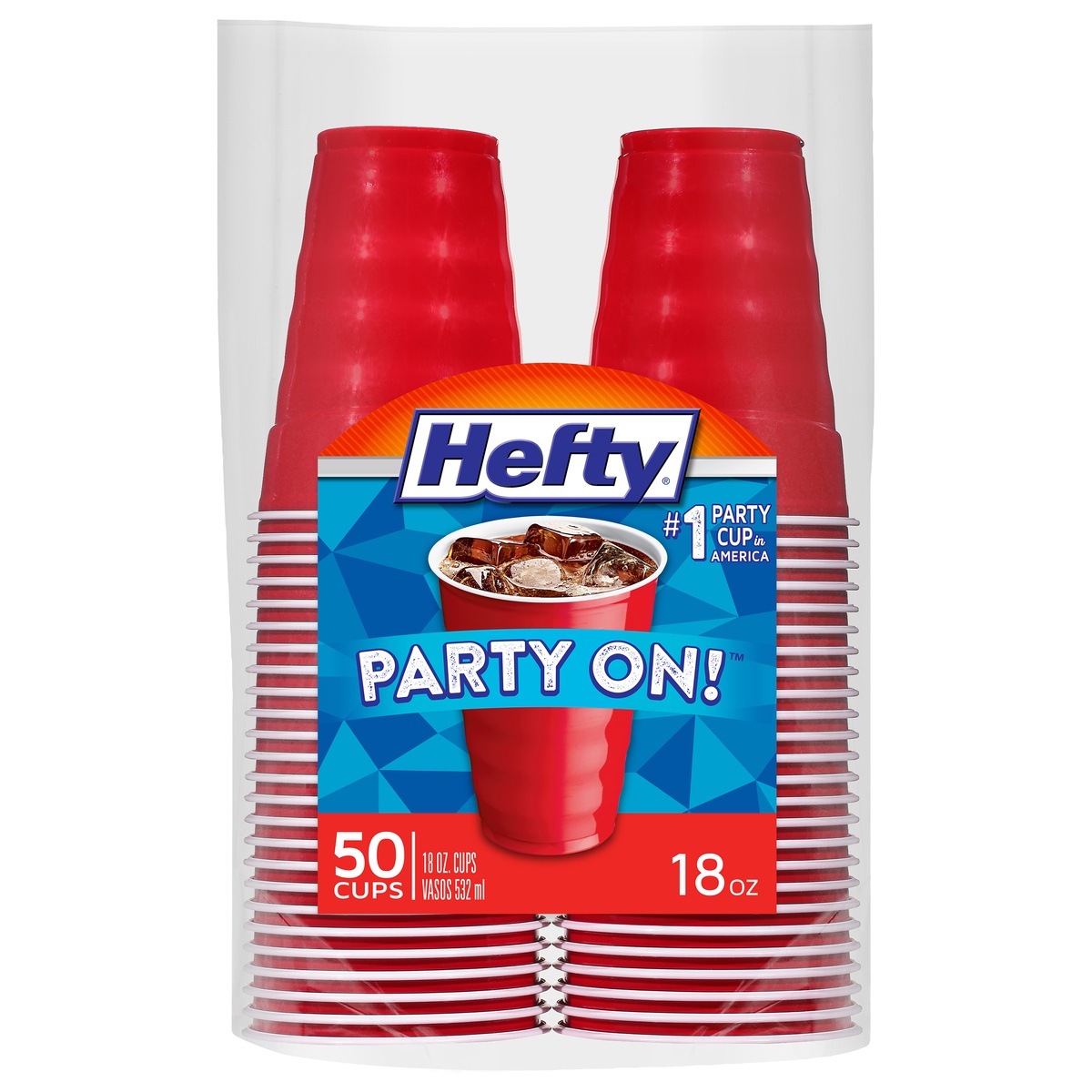 slide 1 of 1, Hefty Easy Grip Cups, 50 ct