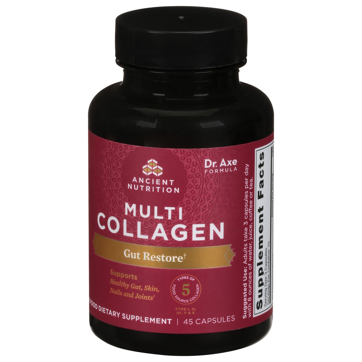 slide 9 of 14, Ancient Nutrition Gut Restore Multi Collagen 45 Capsules, 45 ct