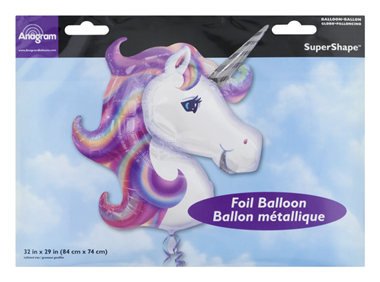 slide 1 of 1, Anagram Anagram Foil Balloon Supershape Unicorn, 1 ct