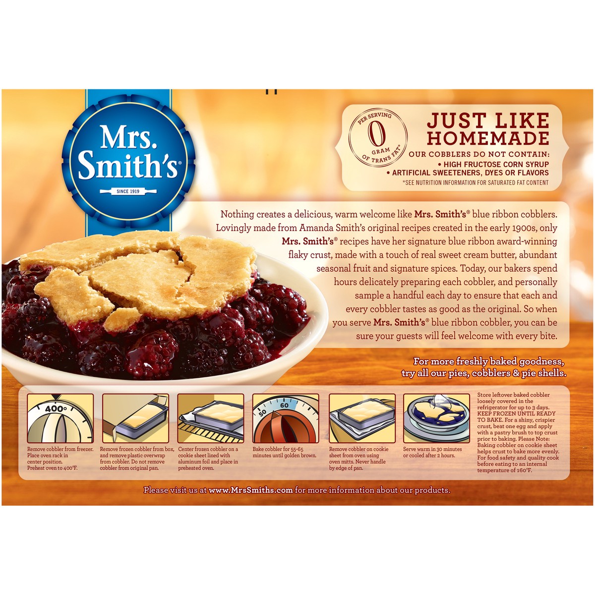 slide 8 of 9, Mrs. Smith's Blackberry Cobbler 32 oz. Box, 32 oz