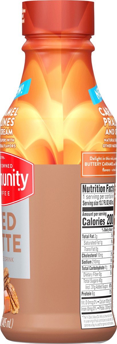 slide 7 of 7, Community Coffee Iced Latte, Caramel Pralines and Cream, 13.7 fl oz