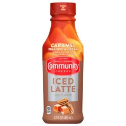 Community Coffee Iced Latte, Caramel Pralines and Cream