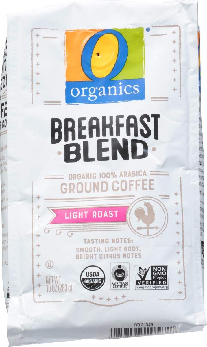 slide 6 of 9, O Organics Coffee, Organic, Ground, Light Roast, Breakfast Blend, 