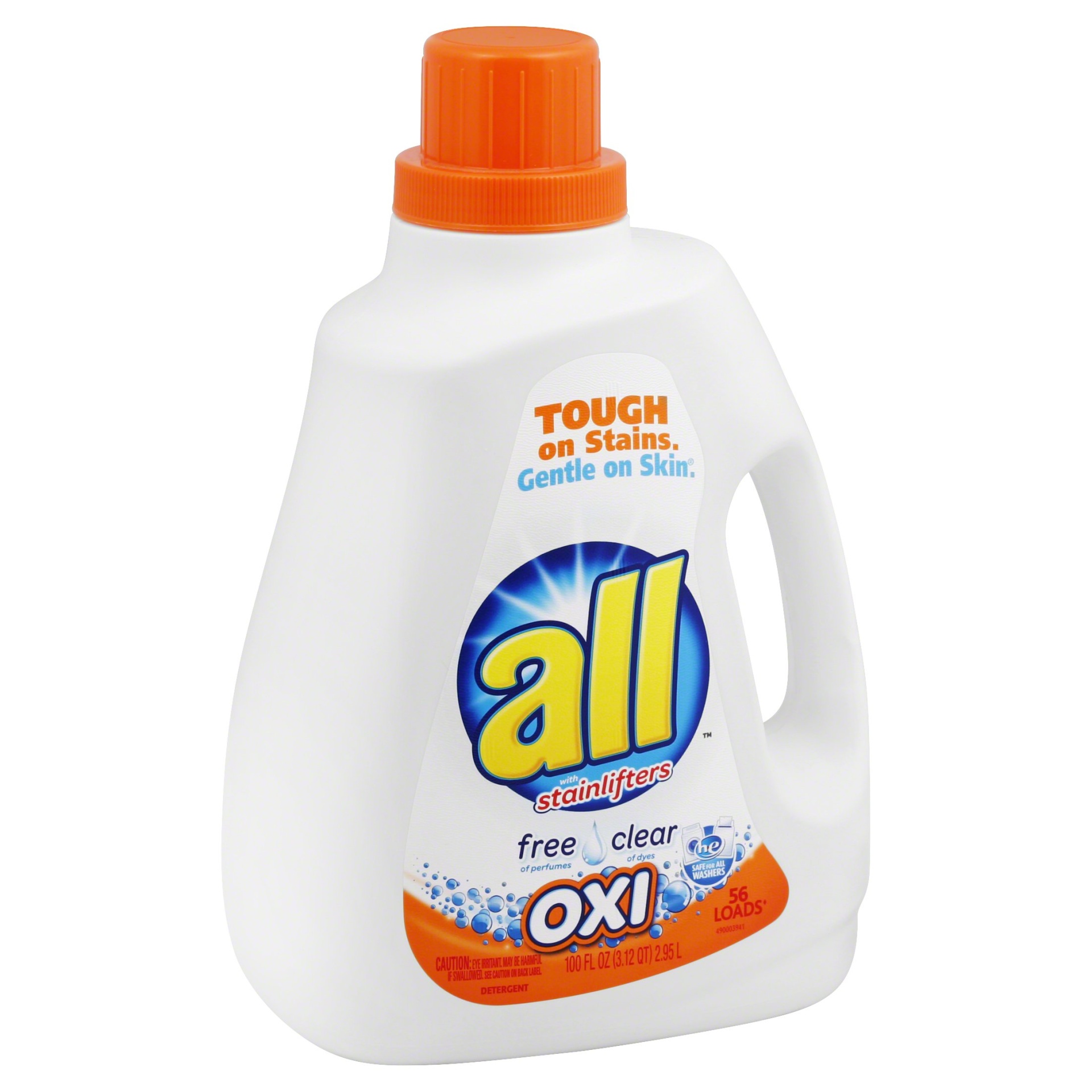 slide 1 of 2, All With Stainlifters Oxi Free & Clear Liquid Laundry Detergent, 94.5 fl oz