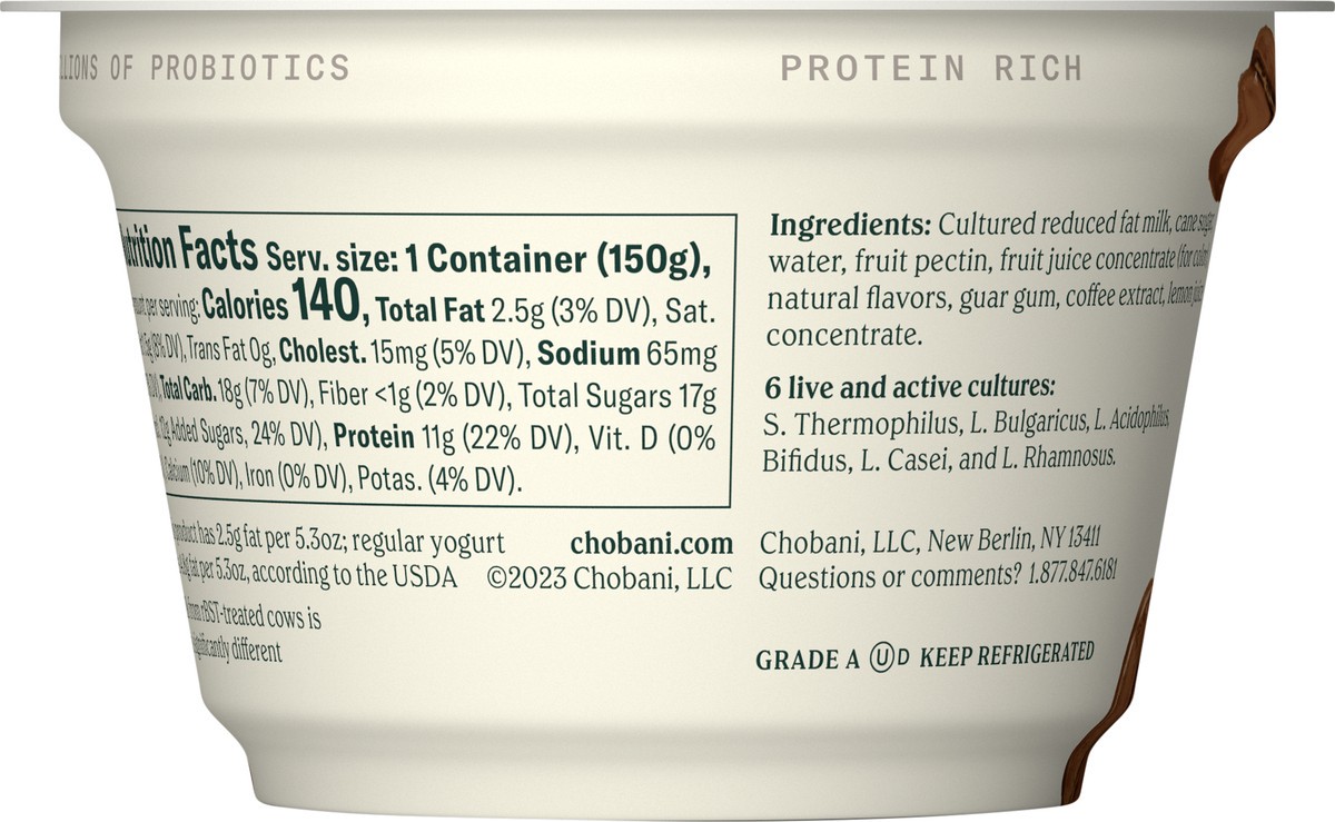 slide 11 of 13, Chobani Yogurt, Greek, Blended, Coffee, 5.3 oz
